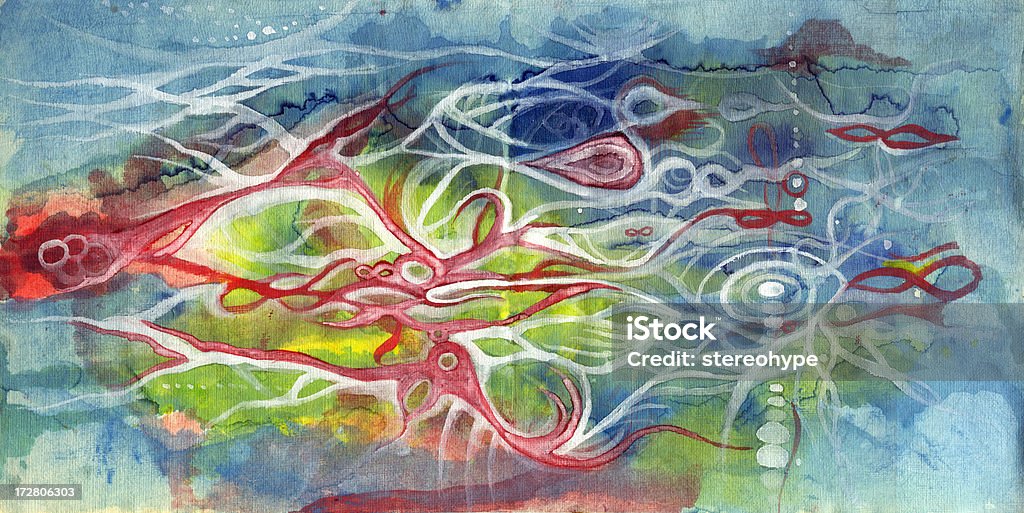 Aborígine estilo Composição - Royalty-free Pintura em Aquarela Ilustração de stock