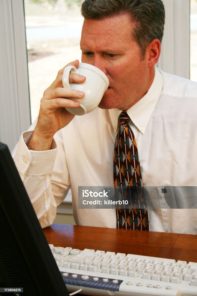 Businessman Businessman working at desk 35-39 Years Stock Photo