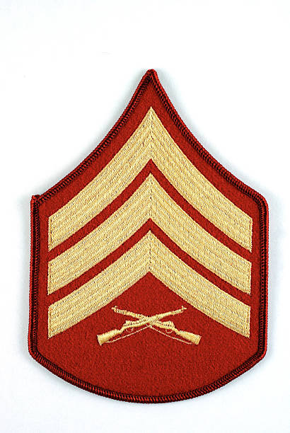 marine sergeant rang der insignia - rank military patch insignia stock-fotos und bilder