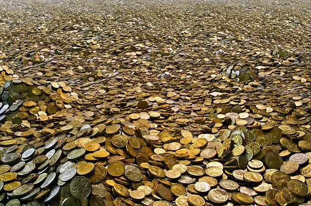 A landscape of goldcoins