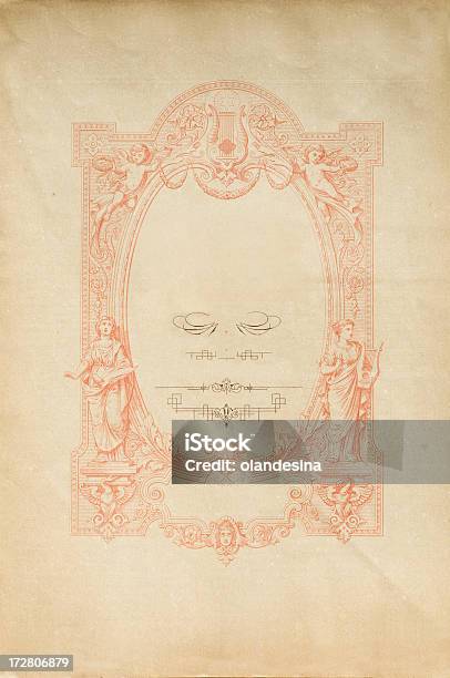 Photo libre de droit de Antique Papier Parchemin Avec Cadre Et banque d'images et plus d'images libres de droit de Affiche - Affiche, Antiquités, Art