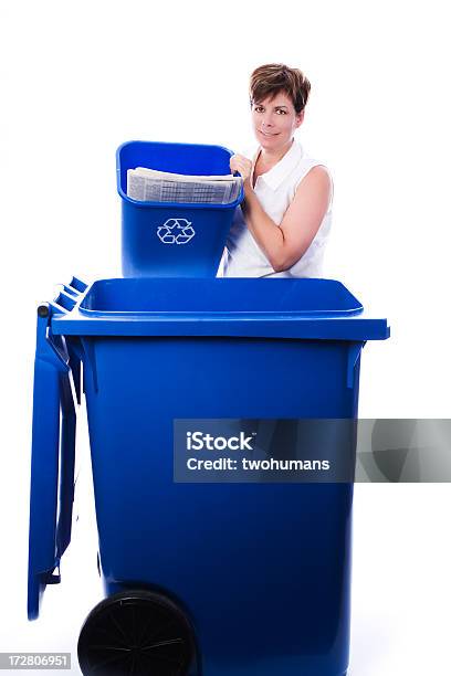 Recycling Enthousiasm Stock Photo - Download Image Now - Adult, Adults Only, Blue