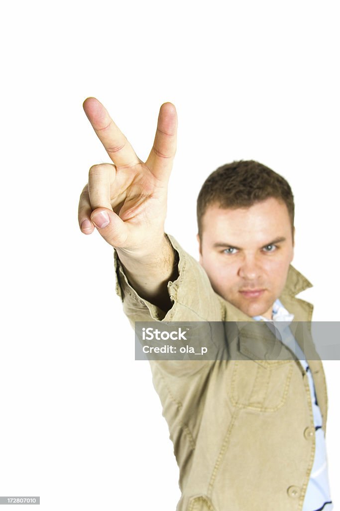 Homem fazendo um sinal de paz - Foto de stock de Adulto royalty-free