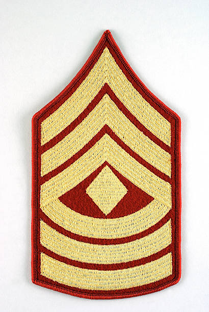 marine ersten sergeant rang der insignia - rank military patch insignia stock-fotos und bilder