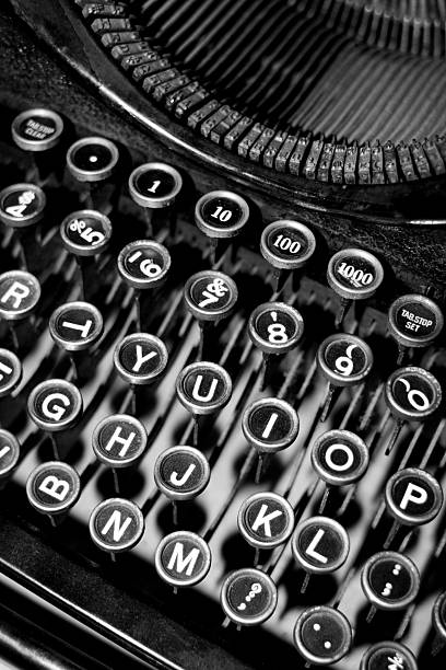 Antique Typewriter Black and white shot of an old typewriter. contributor stock pictures, royalty-free photos & images
