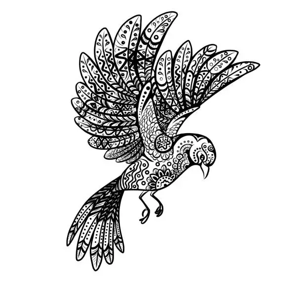 Vector illustration of ornamental bird