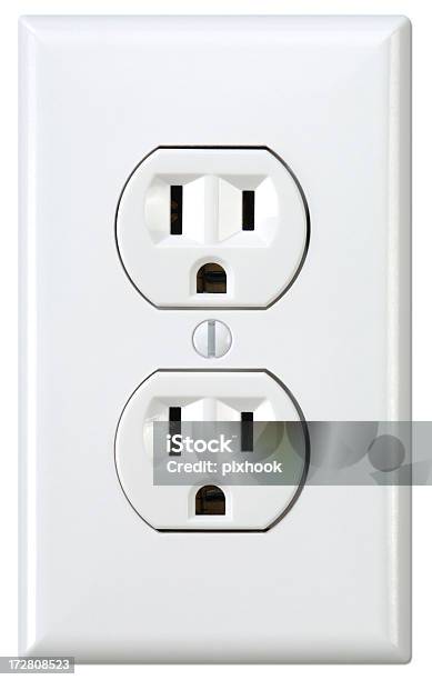 Outlet Mit Path Stockfoto und mehr Bilder von Steckdose - Steckdose, Stromstecker, Freisteller – Neutraler Hintergrund