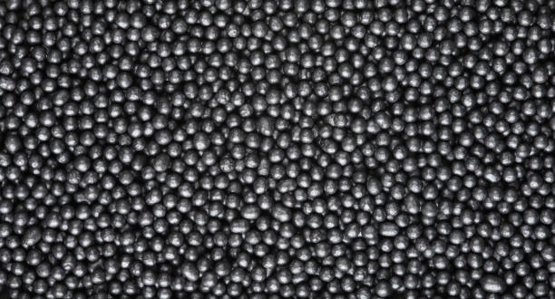 istock dark gray powder balls close-up. Beauty concept 1728086779