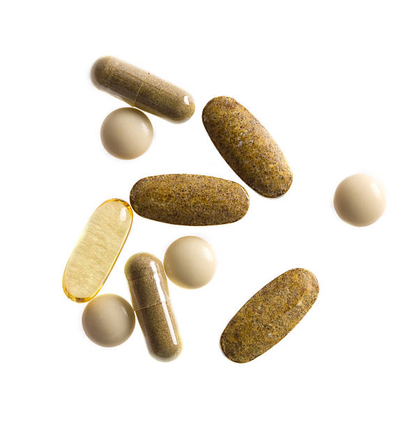 ビタミン薬 - fish oil nutritional supplement vitamin pill vitamin e ストックフォトと画像