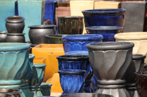 Traditional pottery products at the handicraft festival