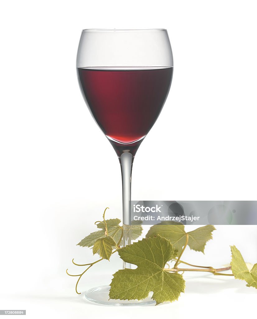 Vinho Tinto com Uva folhas - Royalty-free Bebida Alcoólica Foto de stock