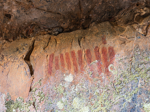 Rock paintings in a prehistoric cave in the Batuecas Valley, La Alberca, Salamanca