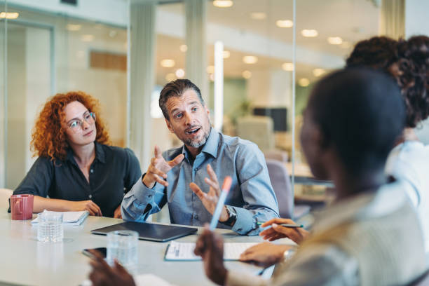 istock Businessman talking during a meeting in the office 1728140477