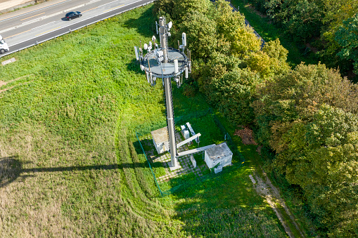 Communications tower - aerial view