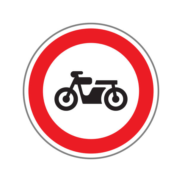 istock No Entry for Motorcycles. Traffic Road Sign. Isolated on White. Vector Illustration 1728143236