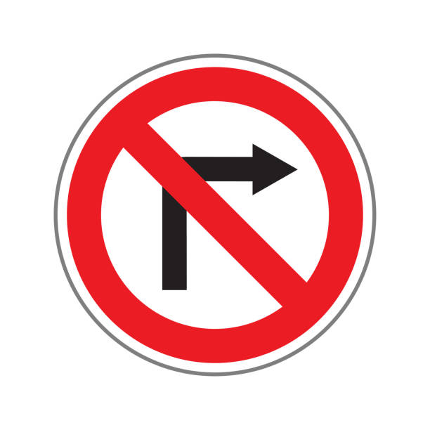 istock No Right Turn. Traffic Road Sign. Isolated on White. Vector Illustration 1728143252