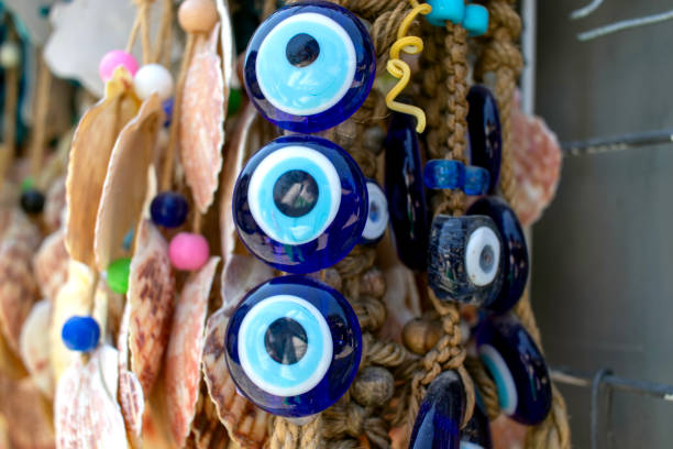 istock Wall ornament with evil eye bead detail. 1728164790
