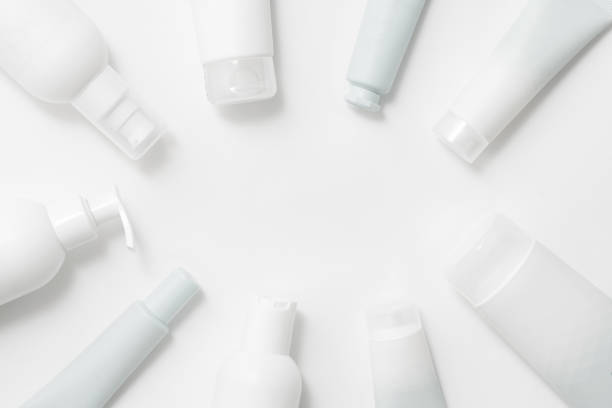 istock Tubes with cosmetic products on white background with text space 1728214078