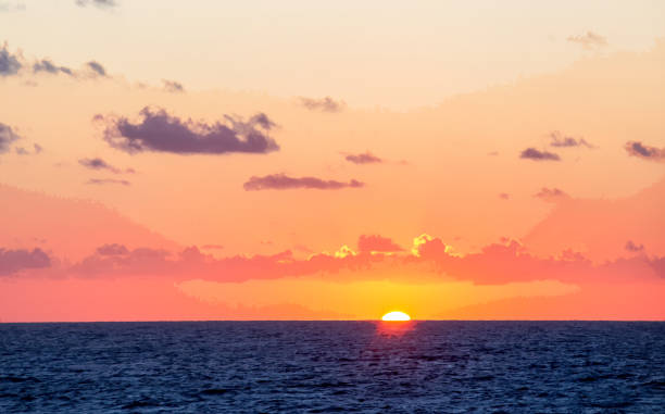 Pink sunrise from ferry Palerm--Genova