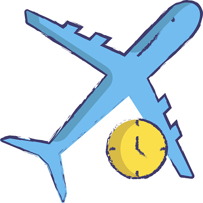 Flight Timings hand drawn vector illustration
