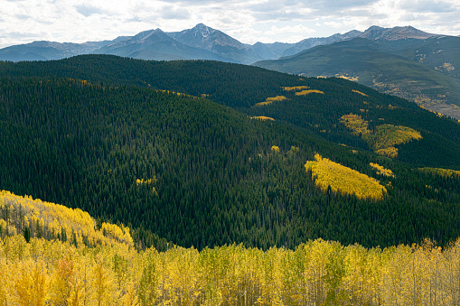 View from the top of the gondola in autumn in Vail