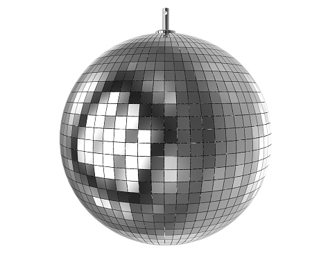 3d rendering of disco ball neon party lights with smoke.