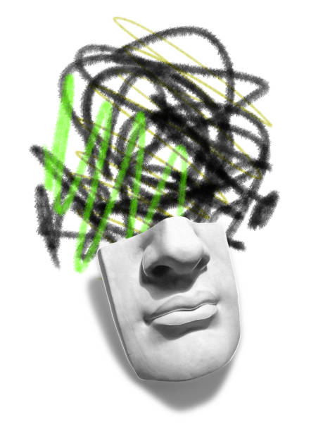 istock Mental Health. Banner with a human face. Mental illness concept. 3d illustration. 1728355616