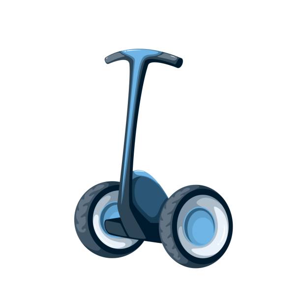 Gyroscooter Segway With Handle Gyroscooter segway with handle vector illustration. Cartoon isolated two wheel stand up balance gyro electric scooter, personal off road chariot and eco board vechicle, segway transport for city tour segway stock illustrations