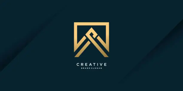 Vector illustration of Letter a logo template with creative golden concept Premium Vector part 1