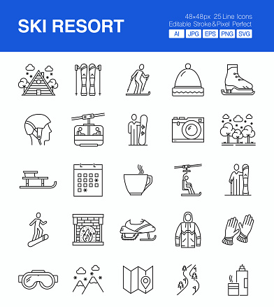 Snow Ski Thin Line Icons.Ski Resort fun and active fun icons. illustration
Ski, Icon, Ski Resort, Mountain