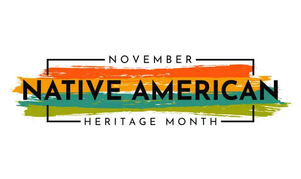 Vector illustration of Native American Heritage Month card, November. Vector