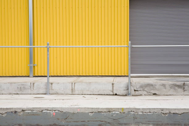 istock Industrial warehouse corrugated metal wall backgrounds, textures and patterns 172843274