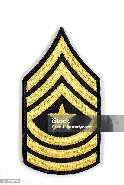 Uniti Army Sergente Maggiore Grado Emblema Su Bianco - Fotografie stock e altre immagini di Sergente