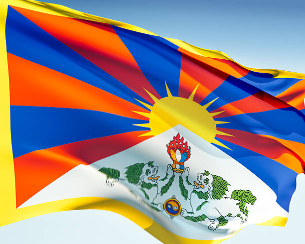 Flag Of Tibet Stock Photo - Download Image Now - Blue, Flag, Flag Of Tibet  - iStock
