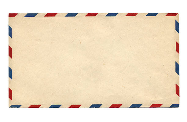 винтажный авиапочта-конверт - envelope стоковые фото и изображения