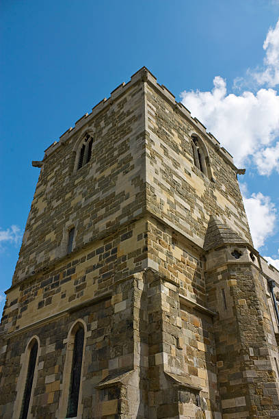 A rural church spire in the sunshine.