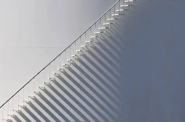 Photo of White Staircase with Shadow Background
