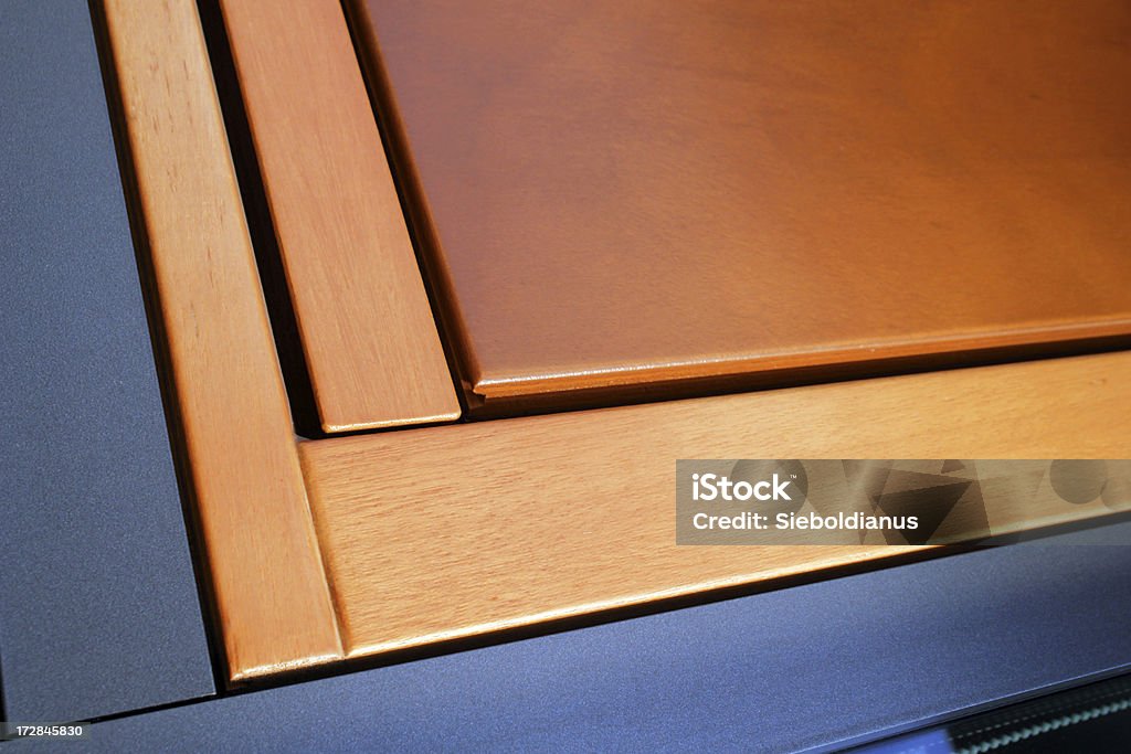 Close-up of wood and metal paneled modern science building Close-up of wood and metal paneled modern science building. Architectural Feature Stock Photo