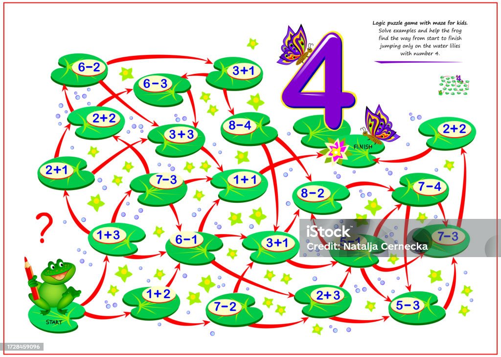 Math Education For Children Logic Puzzle Game With Maze For Kids Solve ...