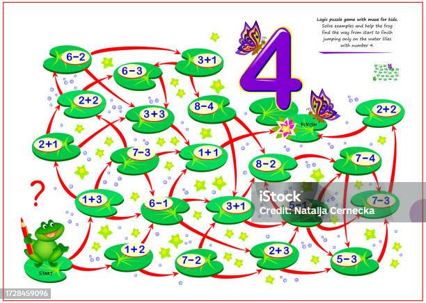 Solve Example Puzzle Math Education For Children Logic Puzzle Game With Maze For Kids Solve ...
