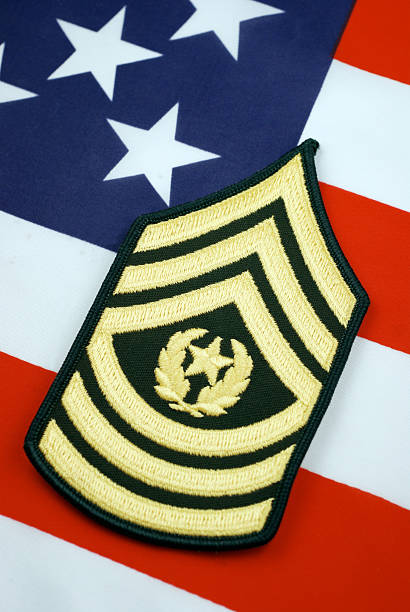 usa. army command sergeant major rang - rank military patch insignia stock-fotos und bilder