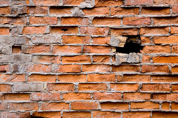 Orange brick wall stock photo