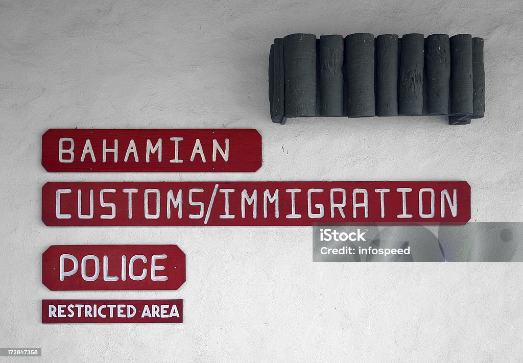 Bahamas customs and immigration "One of the small customs and immgration offices in the Bahamas, located on small airports." Airport Stock Photo