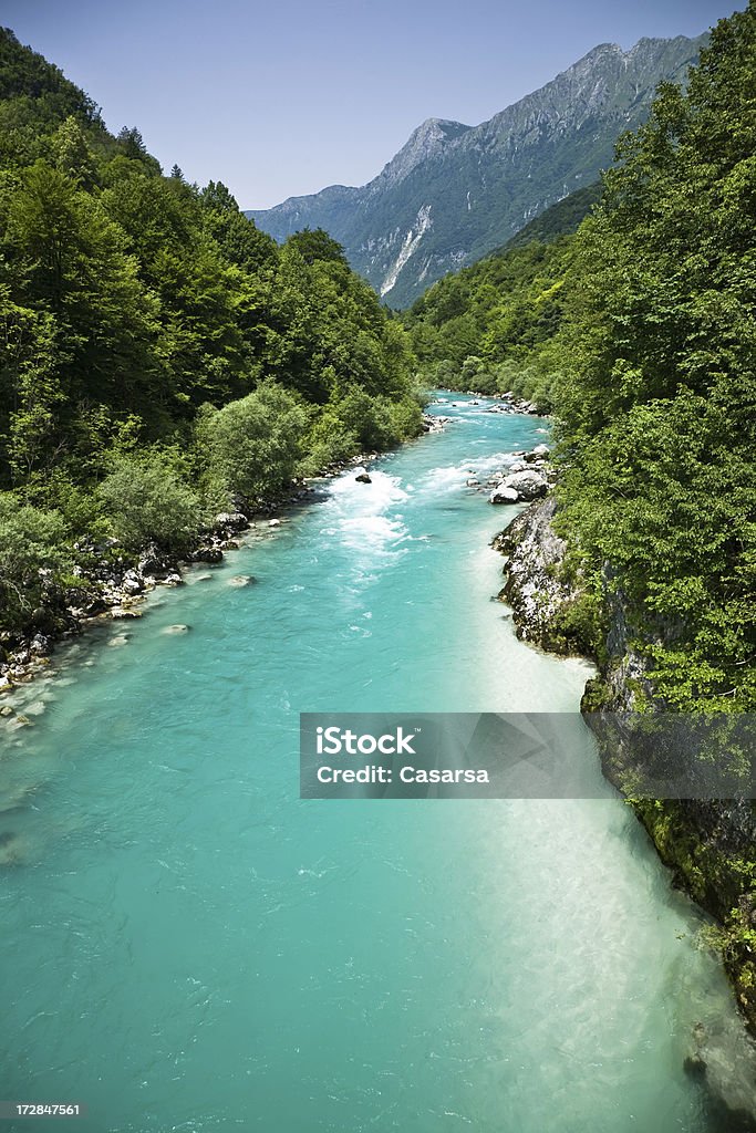 River karibischem Soca in Slowenische Alpen - Lizenzfrei Alpen Stock-Foto