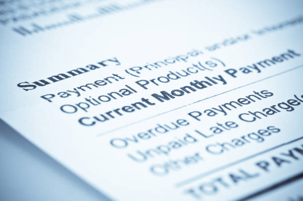 istock Mortgage statement with list of payments and charges 172847564