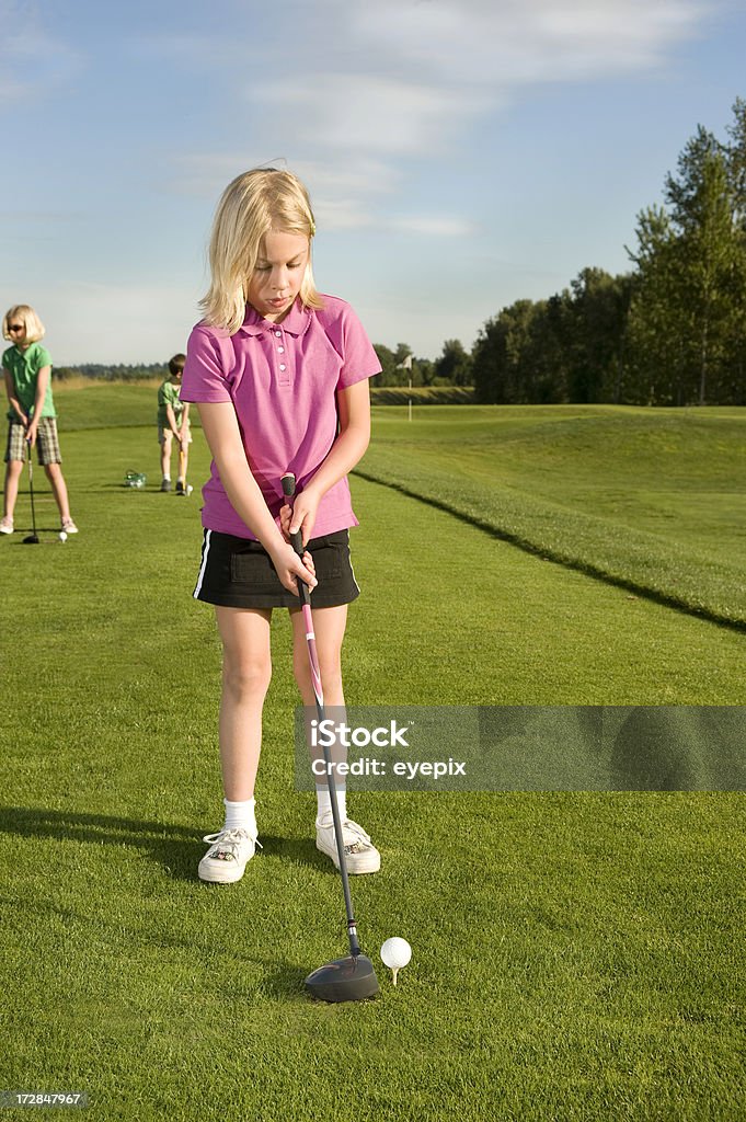 Garota de golfe - Foto de stock de Criança royalty-free