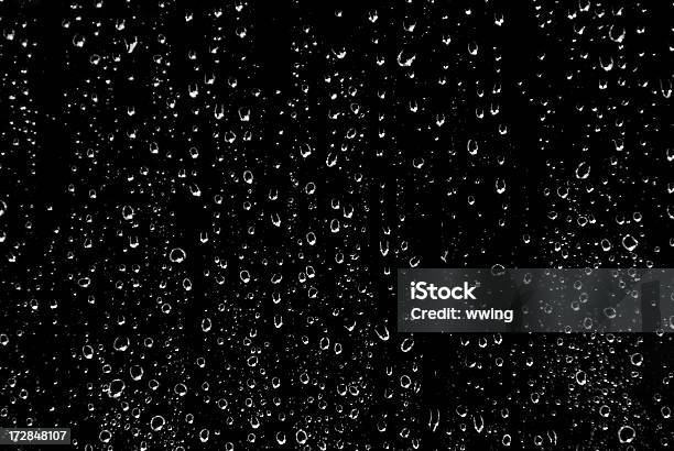 Black And White Rain Stock Photo - Download Image Now - Drop, Water, Raindrop