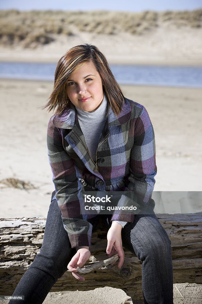 Schöne Teenager-Mädchen Portrait, sonnigen Tag am Strand im Freien Textfreiraum - Lizenzfrei 16-17 Jahre Stock-Foto