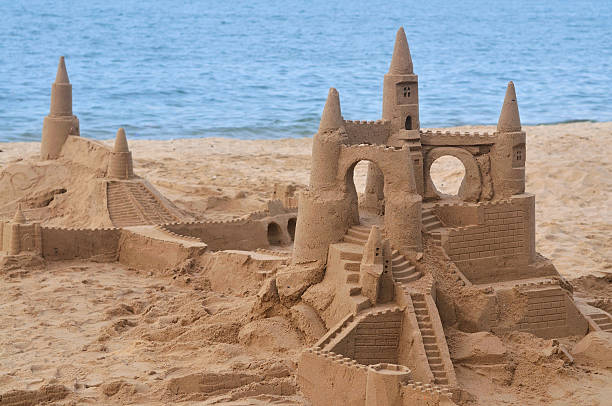 Sandcastle stock photo