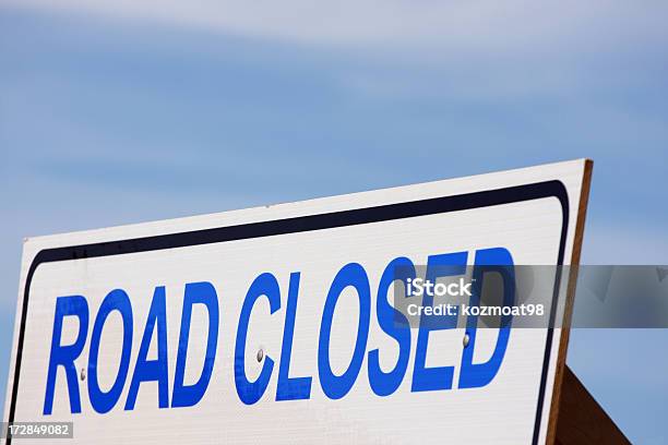 Road Closed Sign Stock Photo - Download Image Now - Close-up, Closed, Construction Industry